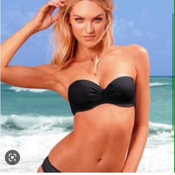 Victoria’s Secret 36C pink & black flirt bandeau bikini tops - Picture 13 of 16